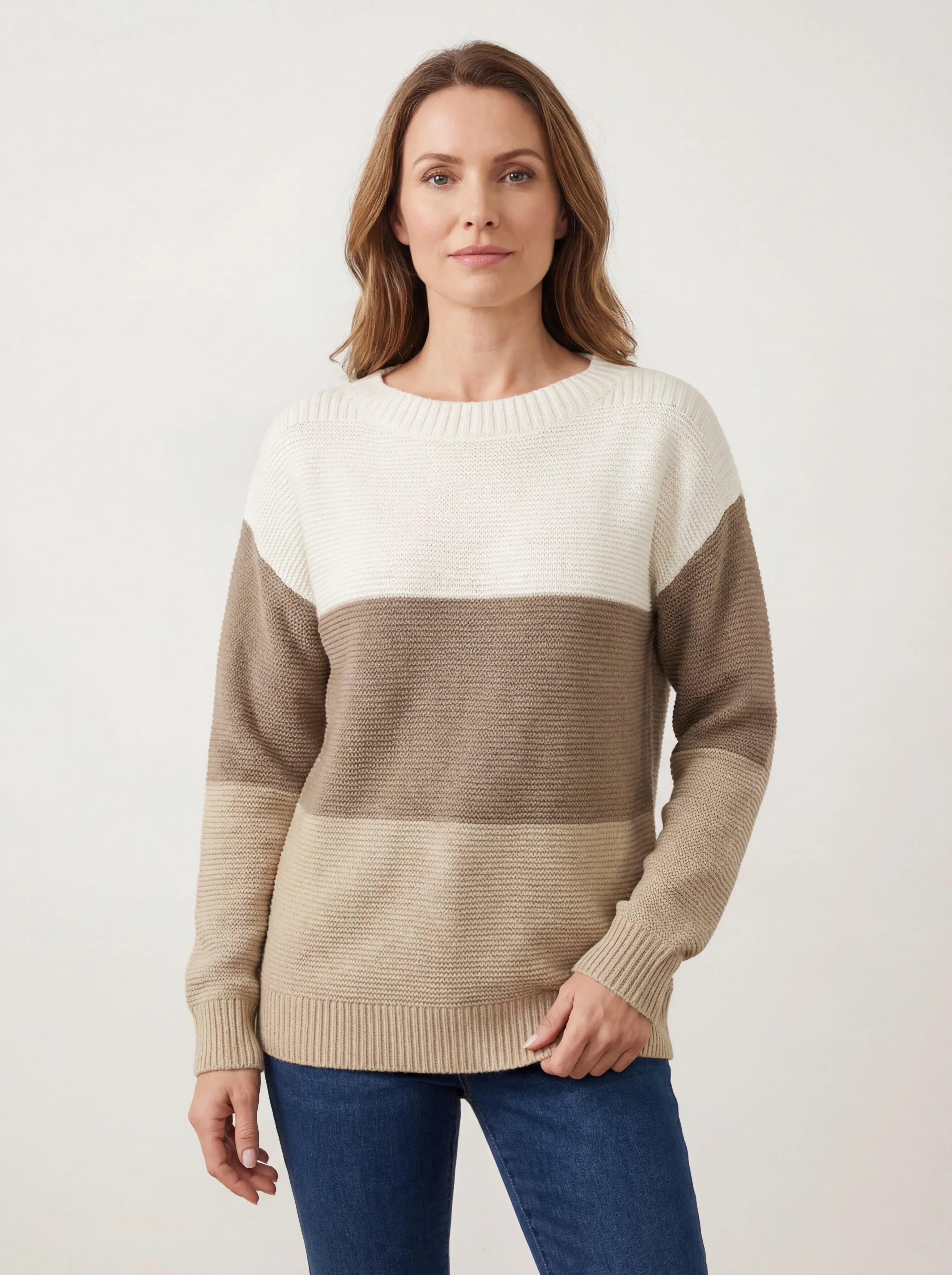 Elena Damen-Strickpullover mit Rundhalsausschnitt