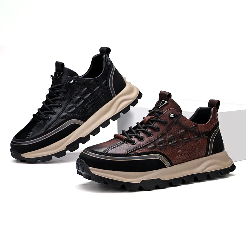 Strapazierfähige und strukturierte Lederschuhe – Edel