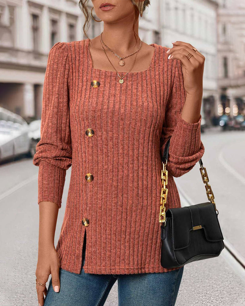 Diana Damen Stylischer Pullover mit Knöpfen
