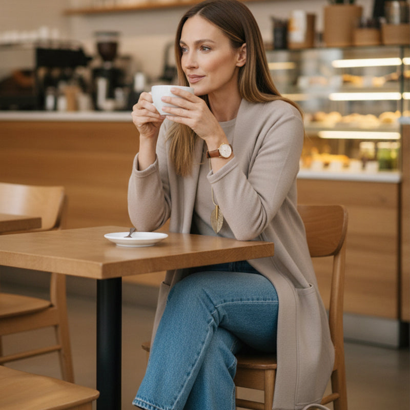 Elena – Elegantes Damen-Set mit 3 Teilen (Cardigan, Oberteil und Hose)