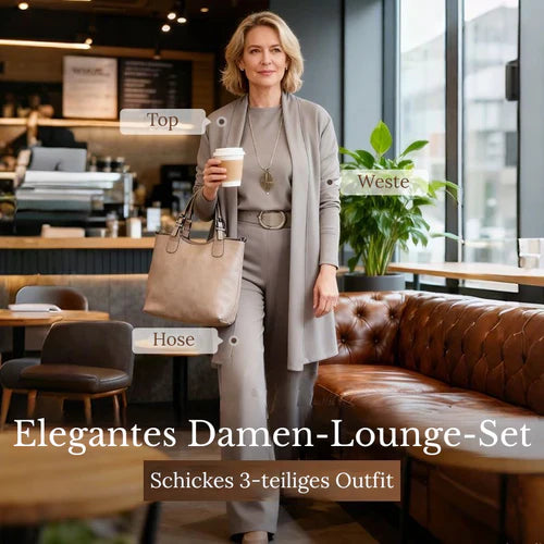 Elena – Elegantes 3-teiliges Set mit raffinierter Passform (Cardigan, Oberteil und Hose)