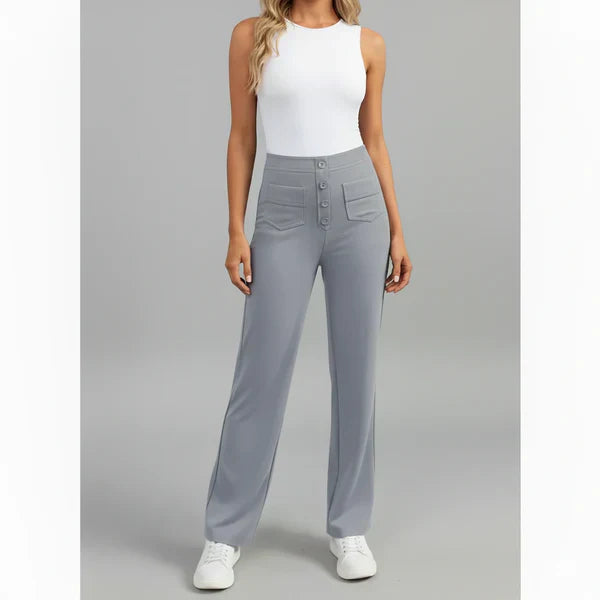 Sophie Stretchhose mit hoher Taille und Seitentaschen