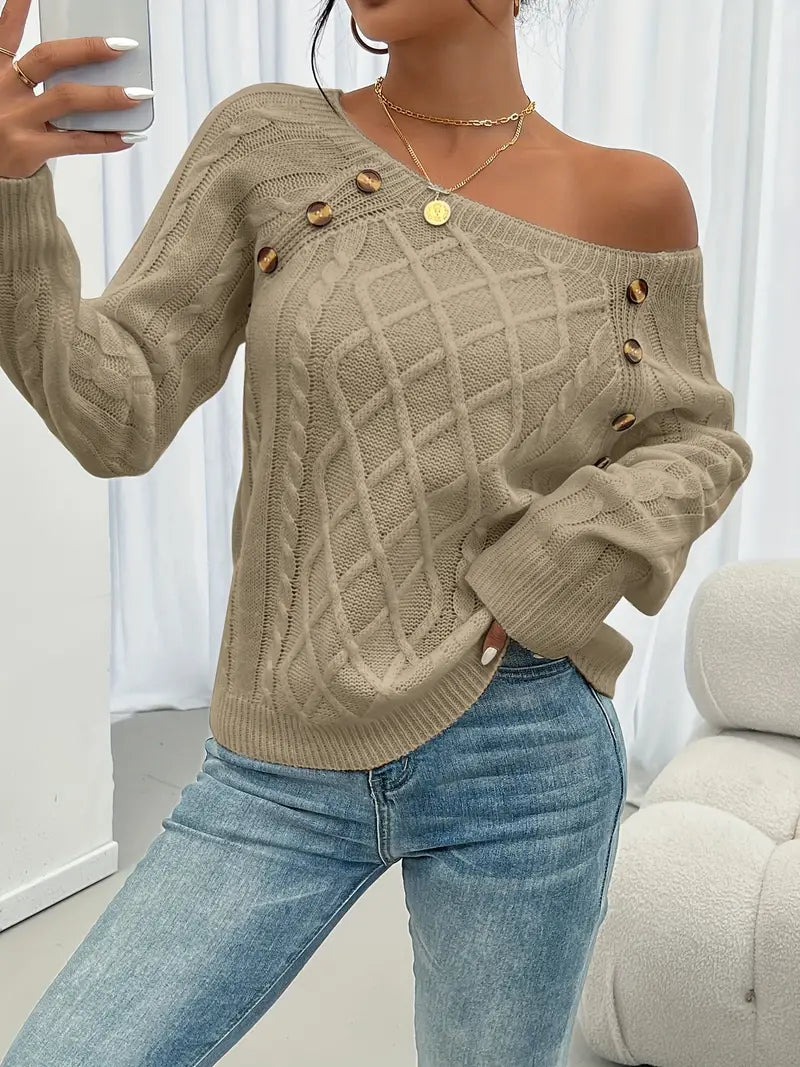 Eleganter Pullover mit Knöpfen Elise