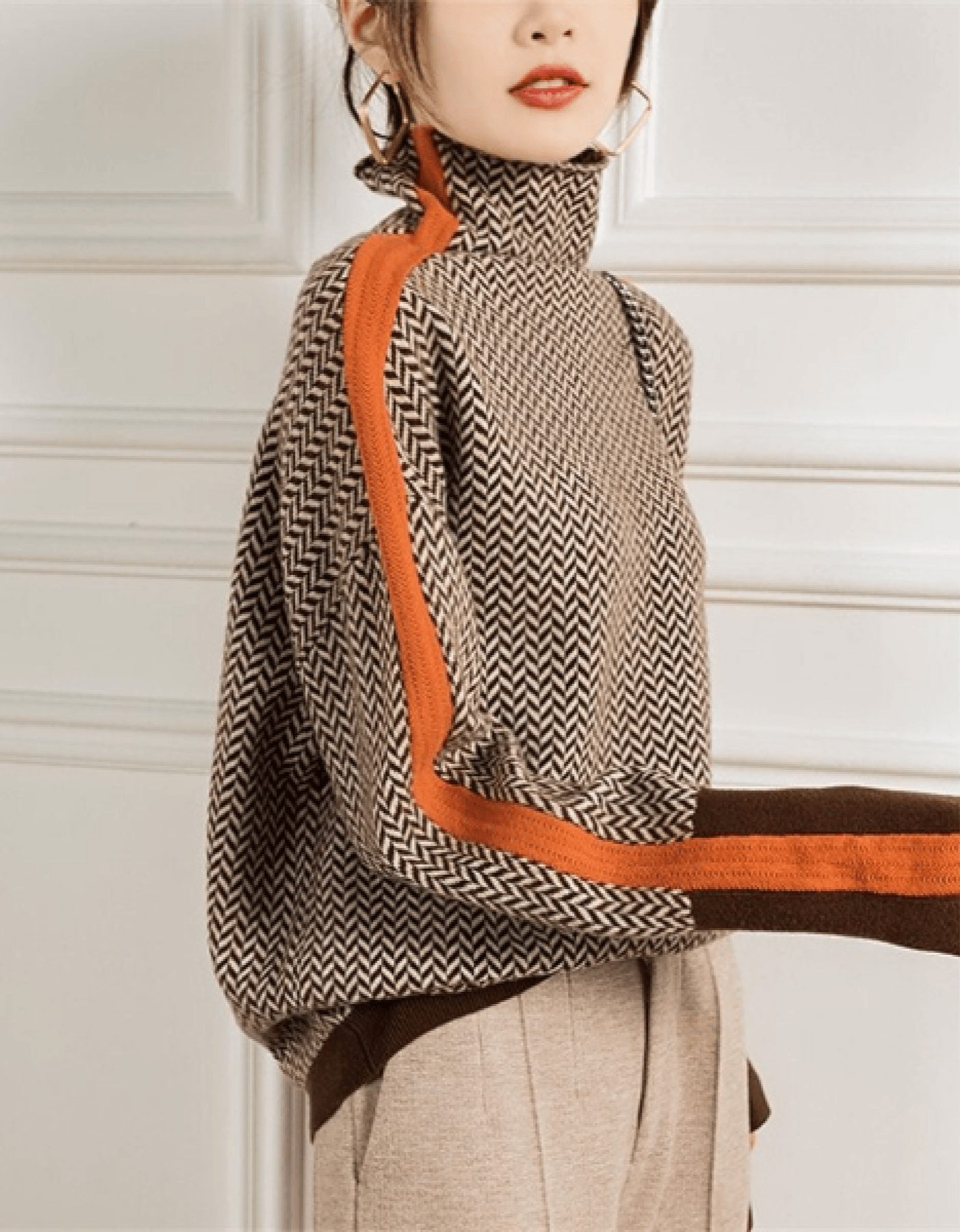 Lorena Damen gestreifter Longpullover