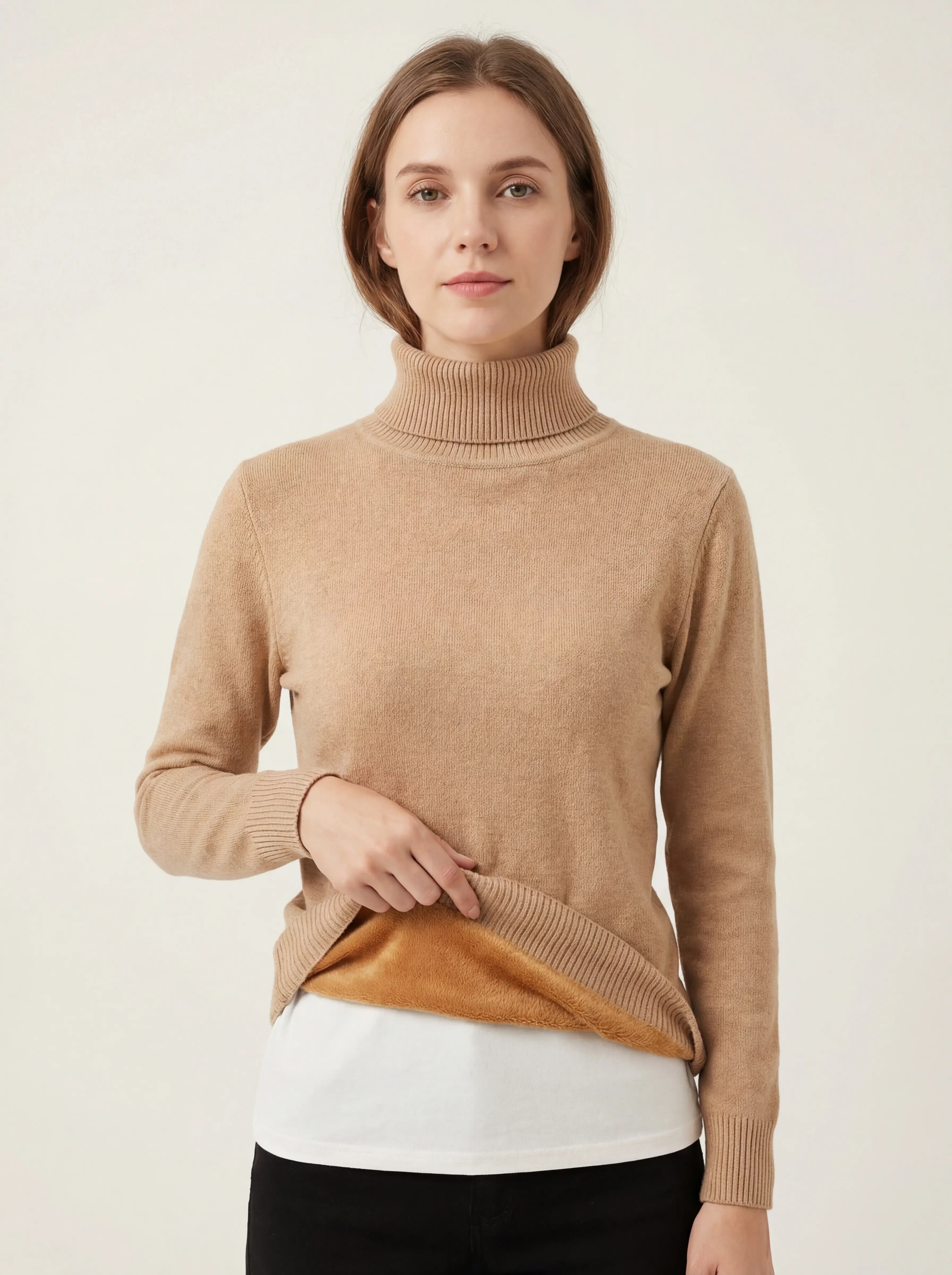 Karen Damen Fleece-Rollkragenpullover