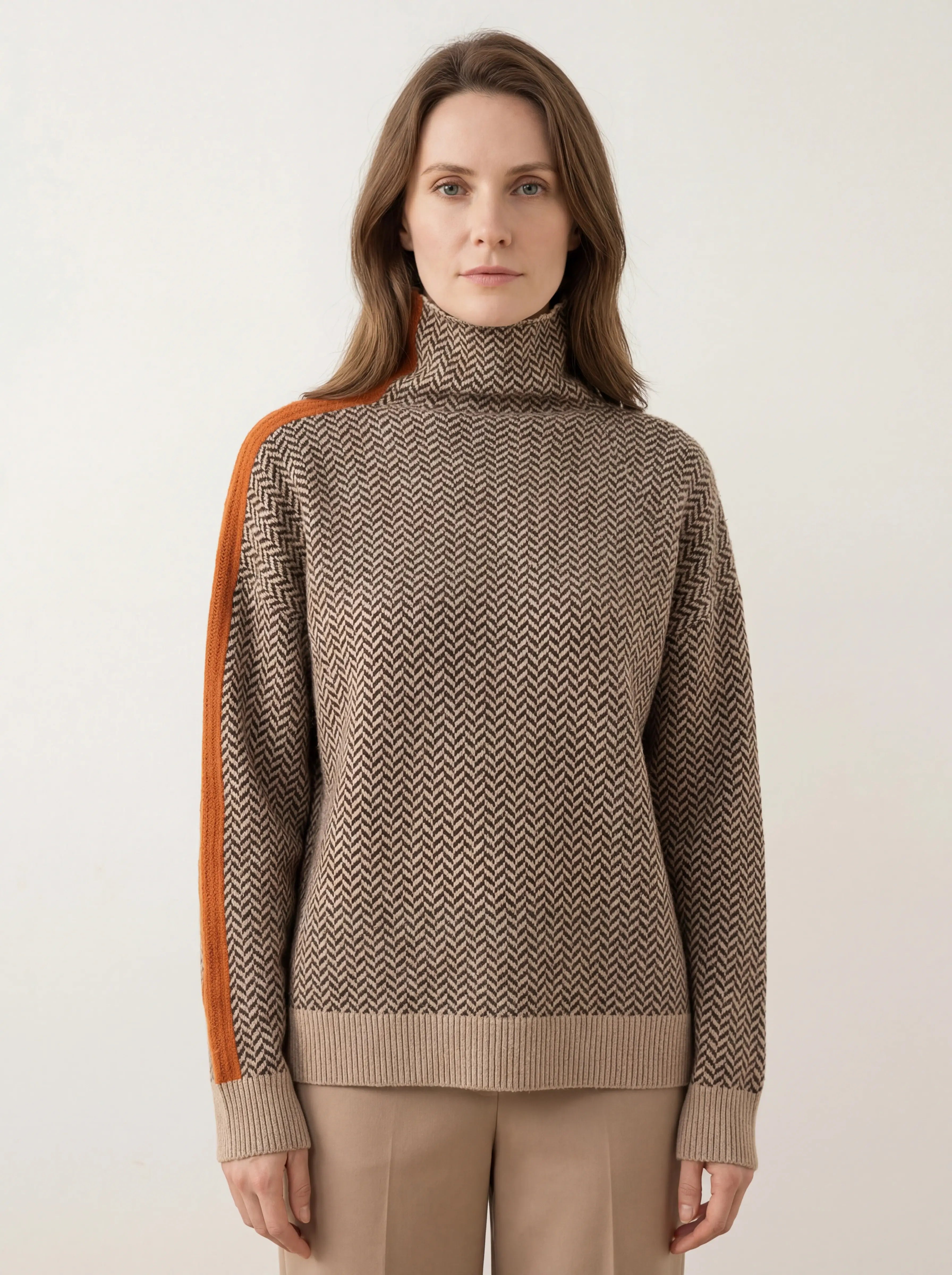 Lorena Damen gestreifter Longpullover