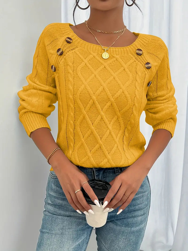 Eleganter Pullover mit Knöpfen Elise