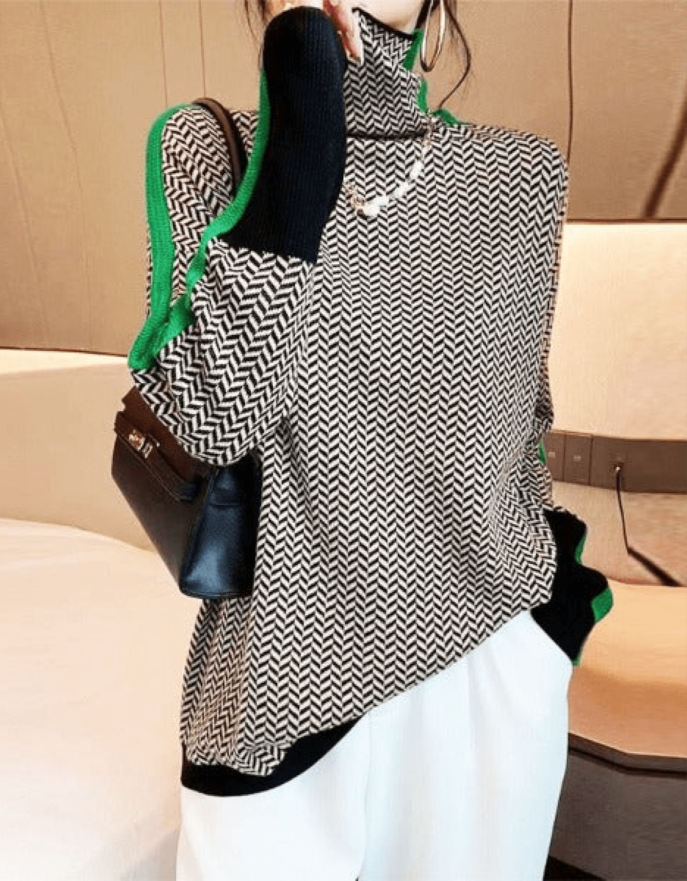 Lorena Damen gestreifter Longpullover