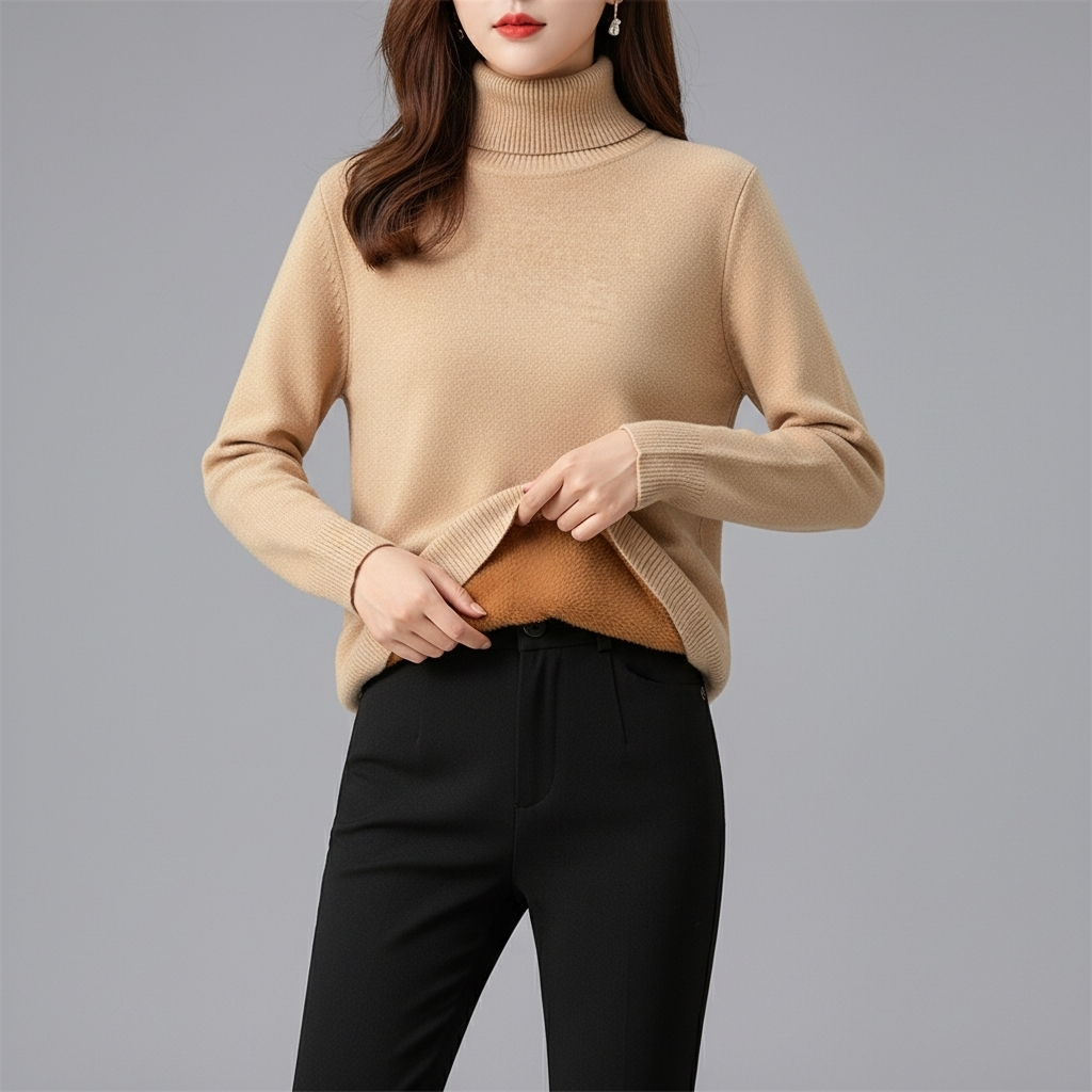 Karen Damen Fleece-Rollkragenpullover